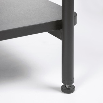 Galatia Garderobenständer mit Melamin und Metallbank in Schwarz 100 x 150 cm