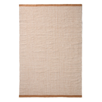 Tinei Teppich aus 100 % PET, orange gestreift, 200 x 300 cm