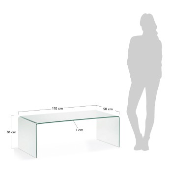 Burano Couchtisch 110 x 50 cm transparent
