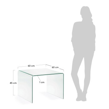 Burano Couchtisch 60 x 60 cm transparent