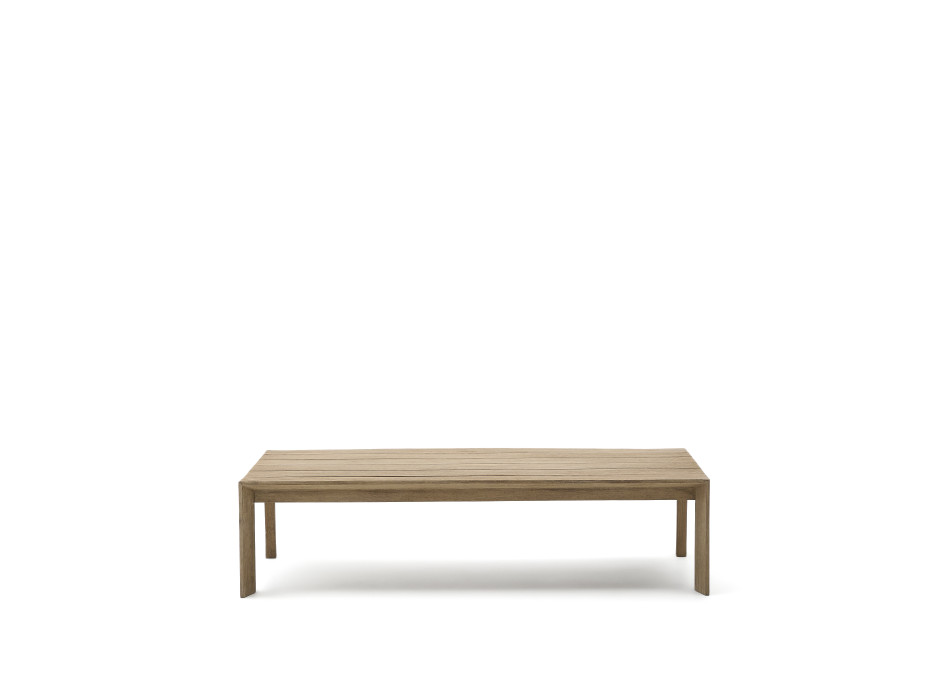 Ambra Couchtisch aus massivem Akazienholz mit hellem Finish, 82,5 x 140 cm, FSC 100%