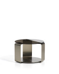 Dolven Couchtisch aus braunem Glas und gebürstetem Stahl, Ø 60 cm