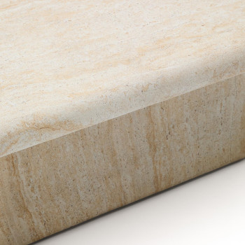 Drasi Couchtisch aus Beton mit Travertin-Finish, 140 x 70 cm