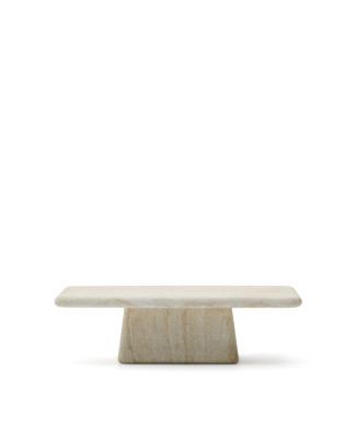 Drasi Couchtisch aus Beton mit Travertin-Finish, 140 x 70 cm