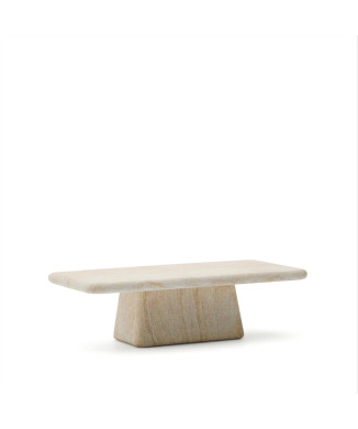 Drasi Couchtisch aus Beton mit Travertin-Finish, 140 x 70 cm