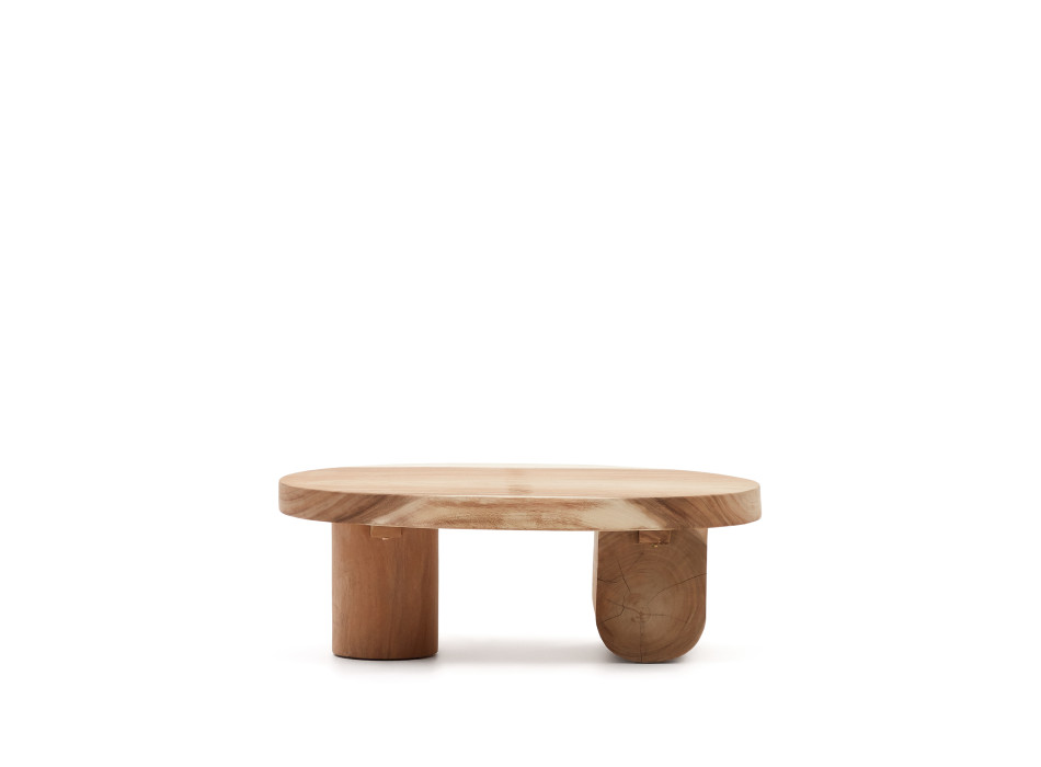 Mosi Couchtisch aus massivem Mungurholz Ø 90 x 60 cm