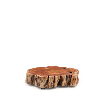 Couchtisch Tavine aus massivem, gebleichtem Akazienholz mit Rollen Ø65 cm