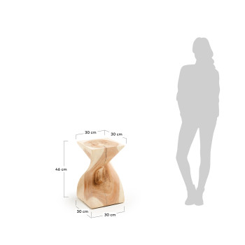 Hakon Couchtisch aus massivem Mungurholz 30 x 30 cm