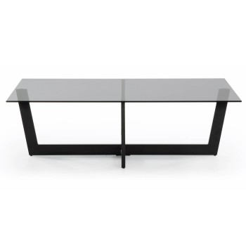Plam Couchtisch 120 x 70 cm, schwarzes Glas, Fume Grey