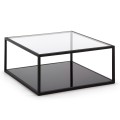 Blackhill quadratischer Couchtisch 80 x 80 cm transparentes schwarzes Glas