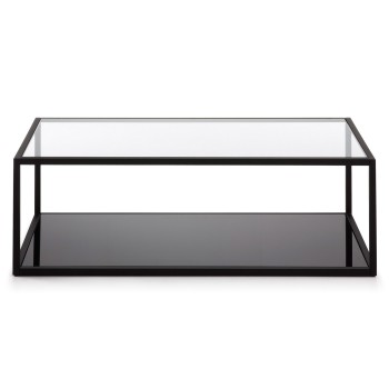 Blackhill rechteckiger Couchtisch 110 x 60 cm, schwarzes transparentes Glas