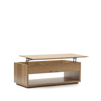 Alguema Couchtisch mit Eichenfurnier und Naturfinish, 120 x 60 cm