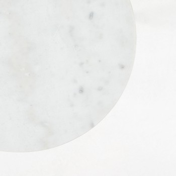 Sheffield Couchtisch aus weißem Marmor und Stahlbeinen mit Gold-Finish, Ø 43 cm