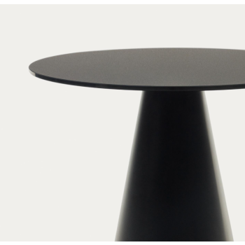 Couchtisch Wilshire aus gehärtetem Glas und schwarz lackiertem Metall, Ø 50 cm
