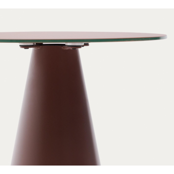 Couchtisch Wilshire aus gehärtetem Glas und schwarz lackiertem Metall, Ø 50 cm