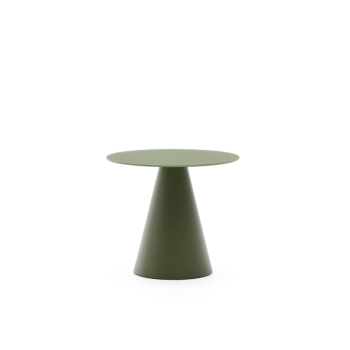 Couchtisch Wilshire aus gehärtetem Glas und schwarz lackiertem Metall, Ø 50 cm