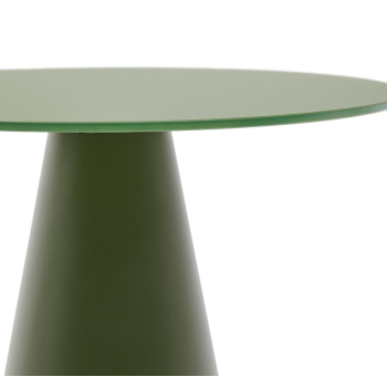 Couchtisch Wilshire aus gehärtetem Glas und schwarz lackiertem Metall, Ø 50 cm