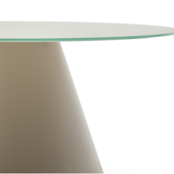 Wilshire Couchtisch aus satiniertem Hartglas und lackiertem Stahl Ø80cm