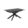 Atminda ausziehbarer Tisch aus Glas und schwarz lackierten Stahlbeinen 160 (210) x 90 cm