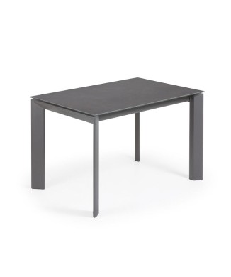Ausziehbarer Axis-Tisch aus weißem Glas und weißen Glasbeinen