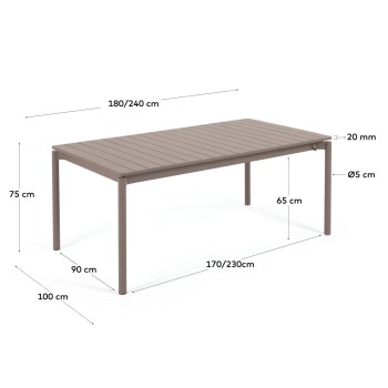 Zaltana ausziehbarer Outdoor-Tisch aus AluminiumZaltana Exterieur aus Aluminium