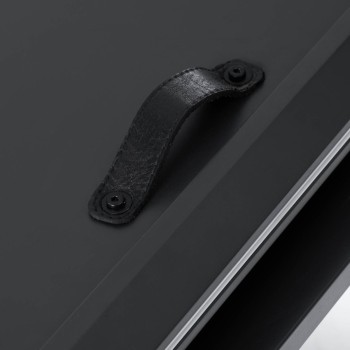 Theone ausziehbarer Tisch aus weißem Porzellan mit schwarzen Stahlbeinen, 160 (210) x 90 cm