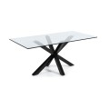 Argo-Tisch aus Glas und Stahlbeinen