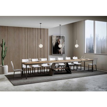 Baita Evolution Tisch - Ausziehbarer Tisch 90x160/420 cm Baita Evolution Weiße Esche Anthrazit Gestell