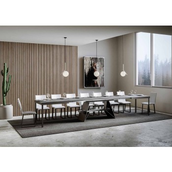 Baita Evolution Tisch - Ausziehbarer Tisch 90x180/440 cm Baita Evolution Weiße Esche Anthrazit Gestell