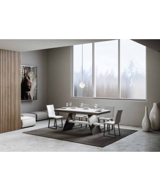 Baita Evolution Tisch - Ausziehbarer Tisch 90x180/440 cm Baita Evolution Weiße Esche Anthrazit Gestell