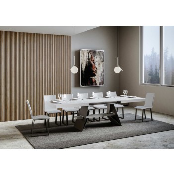 Baita Tisch - Ausziehtisch 90x160/420 cm Baita Weiße Esche Anthrazit Gestell