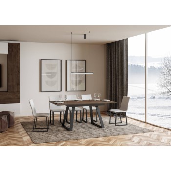 Bernadette Tisch - Ausziehtisch 90x120/180 cm Bernadette Weißesche Anthrazit Gestell