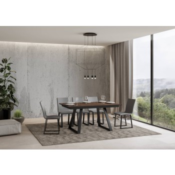 Bernadette Tisch - Ausziehtisch 90x160/220 cm Bernadette Weißesche Anthrazit Gestell