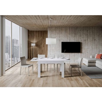 Bibi Tisch - Ausziehbarer Tisch 90x120/180 cm Bibi Weiß Spatel