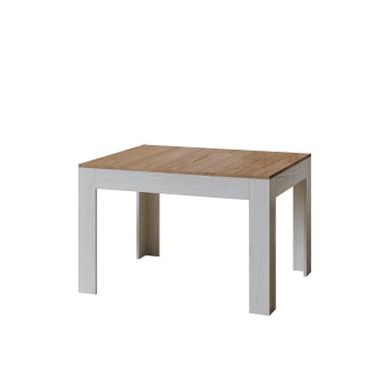 Bibi Table - Ausziehbarer Tisch 90x120/180 cm Bibi Mix Spatula Weiße Platte - Spatula Anthrazit Basis