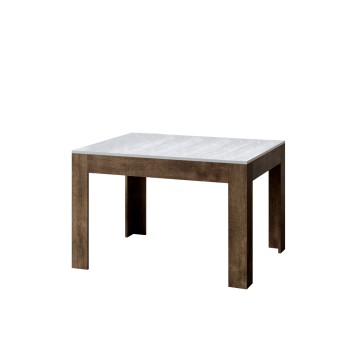 Bibi Table - Ausziehbarer Tisch 90x120/180 cm Bibi Mix mit Spatula White-Platte und Spatula Anthrazit-Basis