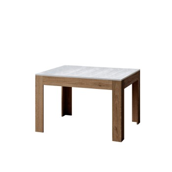 Bibi Table - Ausziehbarer Tisch 90x120/180 cm Bibi Mix mit Spatula White-Platte und Spatula Anthrazit-Basis