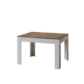 Bibi Table - Ausziehbarer Tisch 90x120/180 cm Bibi Mix mit Spatula White-Platte und Spatula Anthrazit-Basis