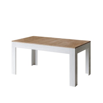 Bibi Table - Ausziehbarer Tisch 90x160/220 cm Bibi Mix Spatula Weiße Platte - Spatula Anthrazit Basis