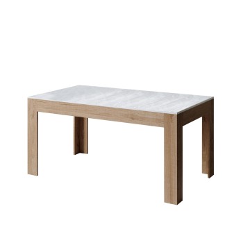 Bibi Table - Ausziehbarer Tisch 90x160/220 cm Bibi Mix Spatula Weiße Platte - Spatula Anthrazit Basis