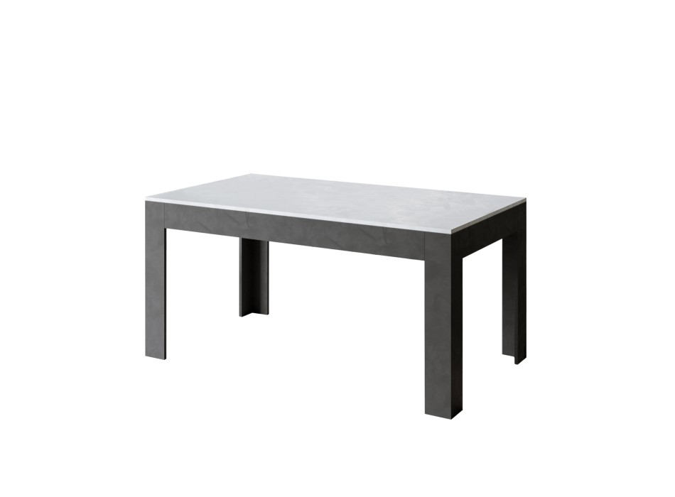 Bibi Table - Ausziehbarer Tisch 90x160/220 cm Bibi Mix Spatula Weiße Platte - Spatula Anthrazit Basis