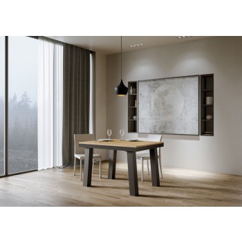 Bridge Evolution Tisch - Ausziehbarer Tisch 90x120/224 cm Bridge Evolution Weiße Esche mit Anthrazitrahmen