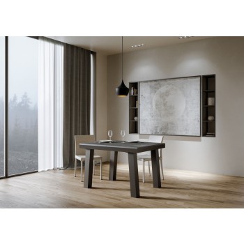 Bridge Evolution Tisch - Ausziehbarer Tisch 90x120/380 cm Bridge Evolution Weiße Esche mit Anthrazitrahmen