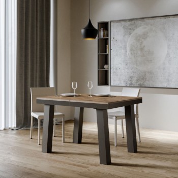 Bridge Evolution Tisch - Ausziehtisch 90x120/380 cm Bridge Evolution Weiße Esche Anthrazit Gestell