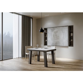 Bridge Evolution Tisch - Ausziehtisch 90x120/380 cm Bridge Evolution Weiße Esche Anthrazit Gestell