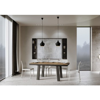 Bridge Evolution Tisch - Ausziehtisch 90x160/264 cm Bridge Evolution Weiße Esche Anthrazit Gestell