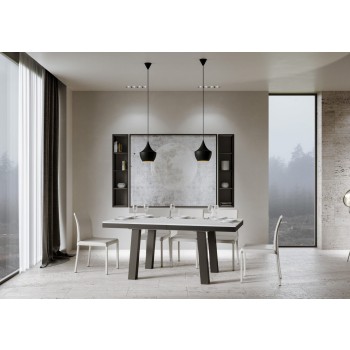 Bridge Evolution Tisch - Ausziehbarer Tisch 90x160/420 cm Bridge Evolution Weiße Esche mit Anthrazitrahmen