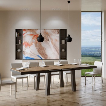 Bridge Evolution Tisch - Ausziehtisch 90x180/284 cm Bridge Evolution Weißesche Gestell Anthrazit