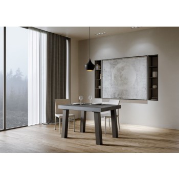 Bridge Table - Ausziehbarer Tisch 90x120/224 cm Bridge Weiße Esche Anthrazit Rahmen