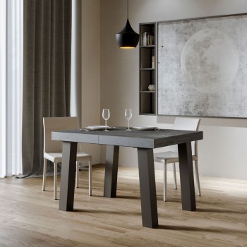 Bridge Table - Ausziehbarer Tisch 90x130/234 cm Bridge Weiße Esche Anthrazit Rahmen